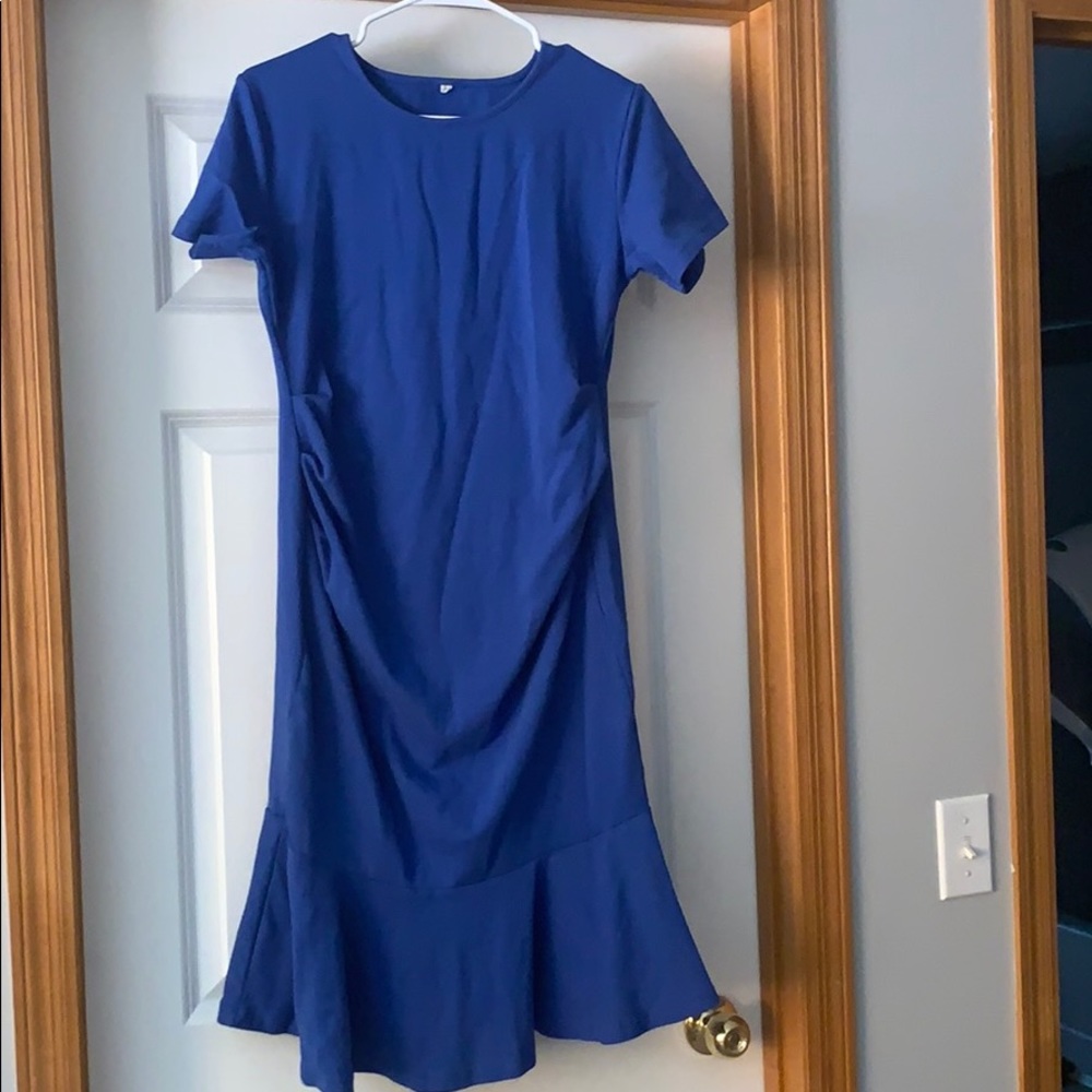 BLUE MATERNITY DRESS! Size Large :)